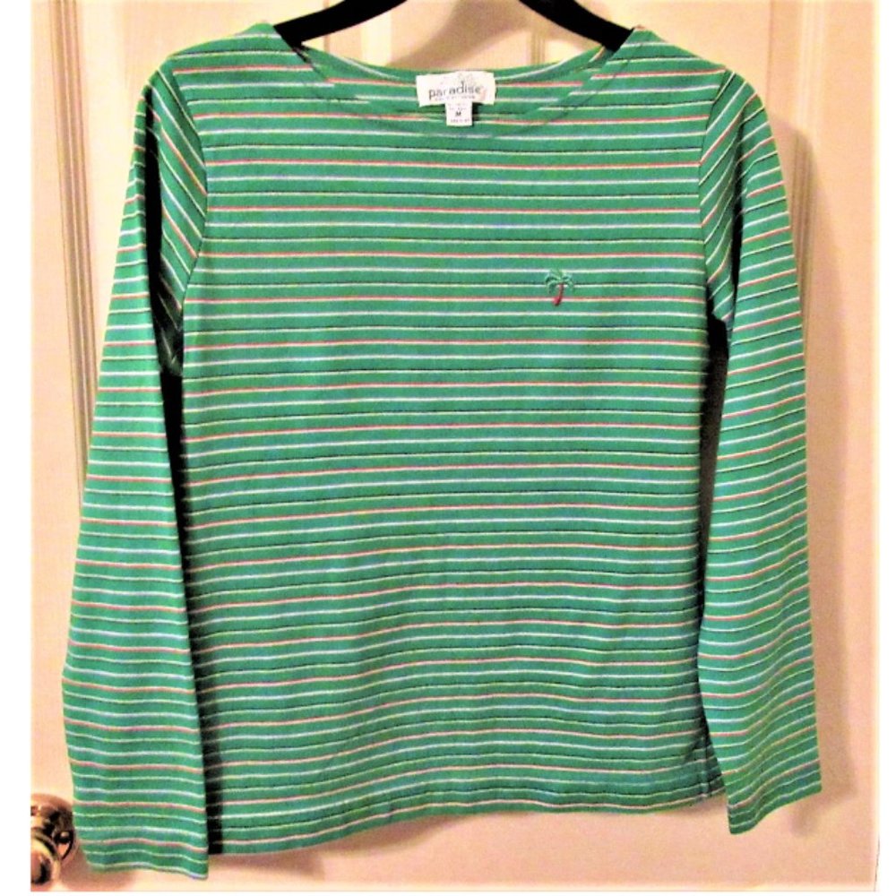 PARADISE striped green jersey